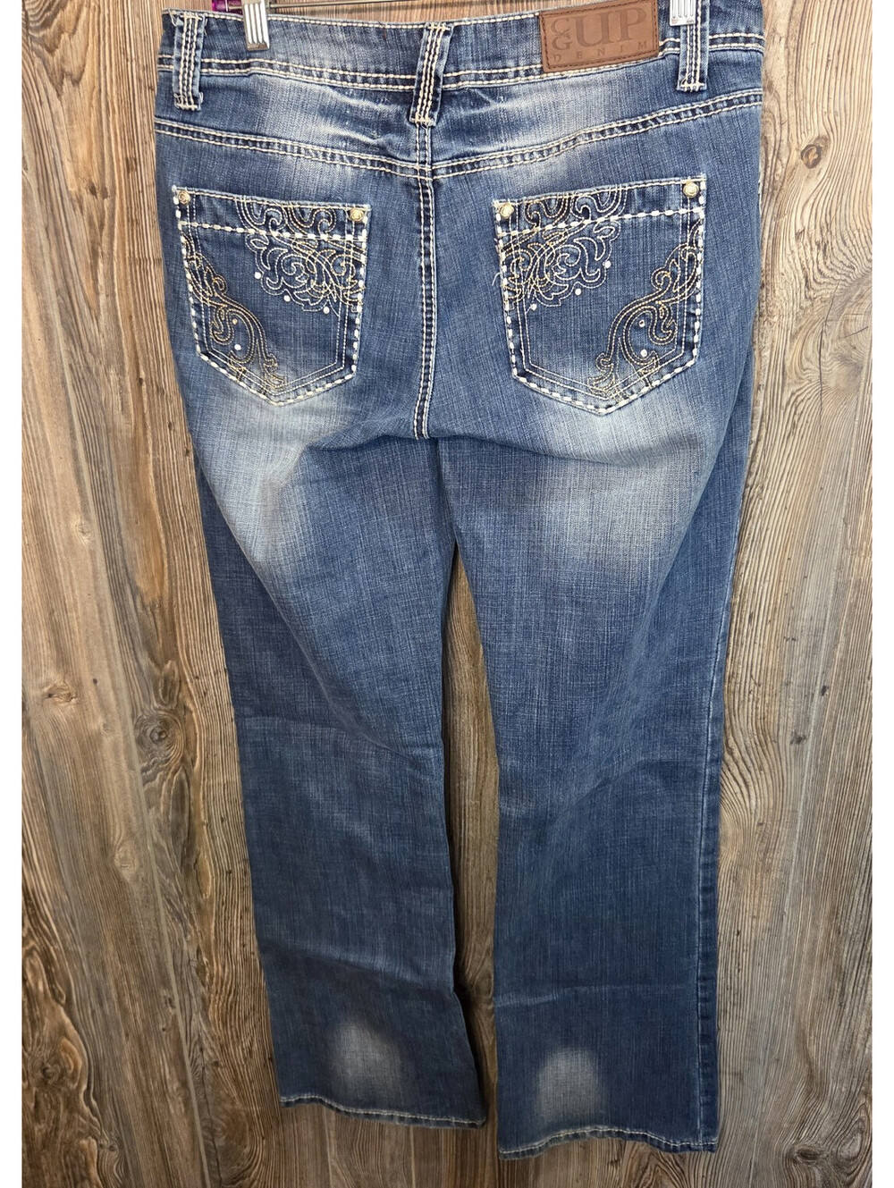 Cowgirl Up Denim Blue Jeans Wmn Sz 31/34 (32x33) Western Boot Cut Rodeo Ranch